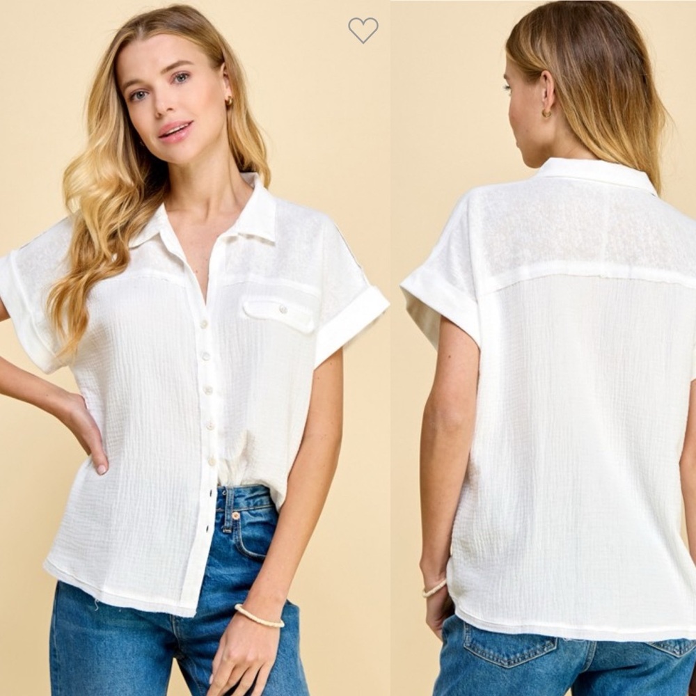 Millibon Mixed Fabric Button down shirt